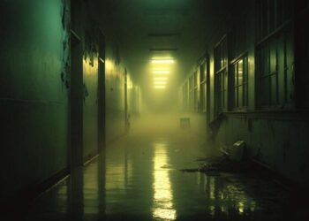 liminal hallway at night