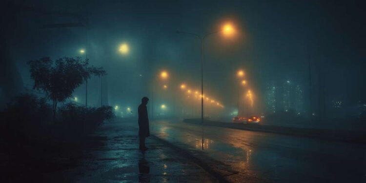 moody night landscape