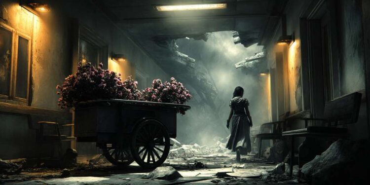 abandoned hospital hallway