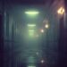 empty hallway fading into soft fog