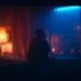 Cinematic low-lit bedroom at night with soft neon glow, warm shadows, and a solitary figure surrounded by quiet late-night atmosphere, inspired by Indie R&B and Neo-Soul