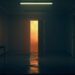 Backrooms-inspired liminal hallway and bedroom listening room representing dark ambient music, bedroom pop, and overthinking