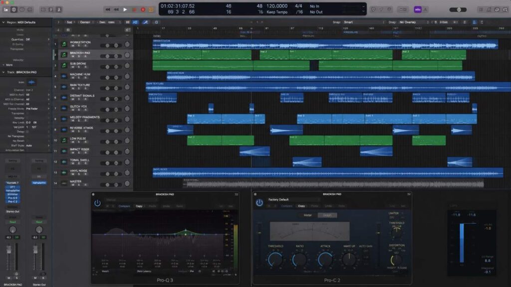 Wartonno production session for the cyberpunk ambient track After the System Broke 1A